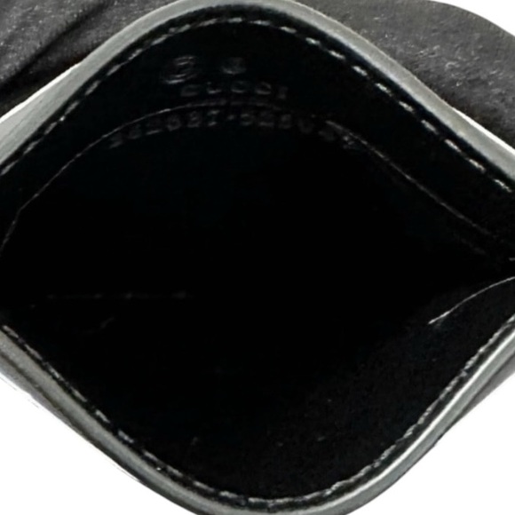 GUCCI BLACK GUCCISSIMA CARD CASE CARD HOLDER - Picture 5 of 7